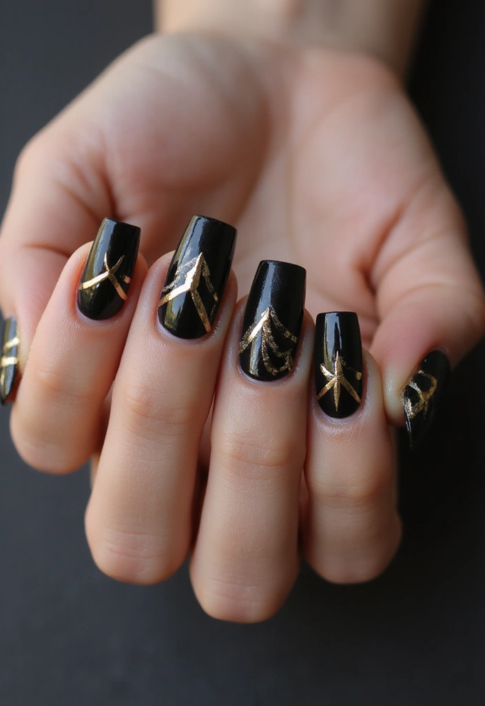 10 Jaw-Dropping Metallic Nail Ideas You Need to Try This Season (Spoiler: #3 Is a Showstopper!) - 6. Geometric Metallic Patterns