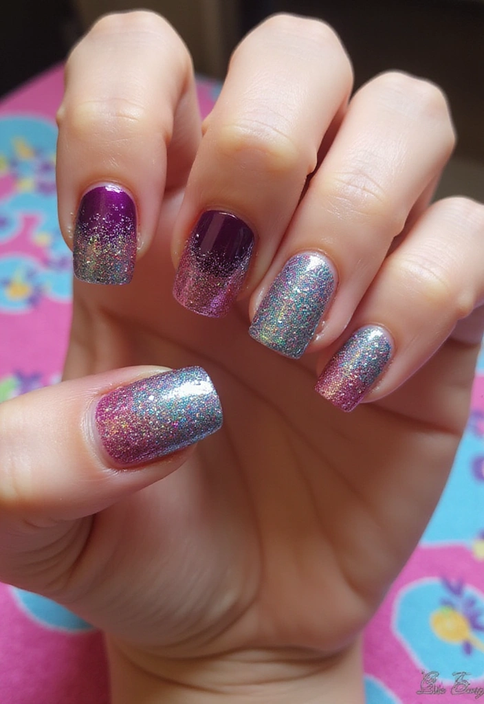10 Jaw-Dropping Metallic Nail Ideas You Need to Try This Season (Spoiler: #3 Is a Showstopper!) - 7. Metallic Glitter Fade