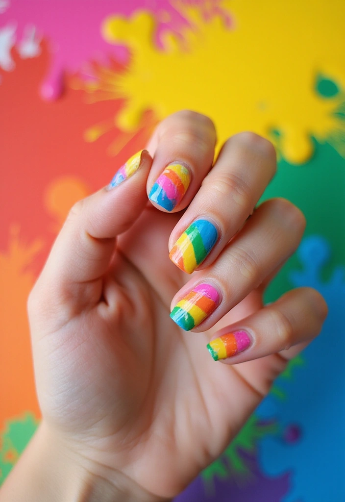 12 Colorful Spring Nail Designs for 2025 That Will Brighten Your Day! - 4. Rainbow Swirls