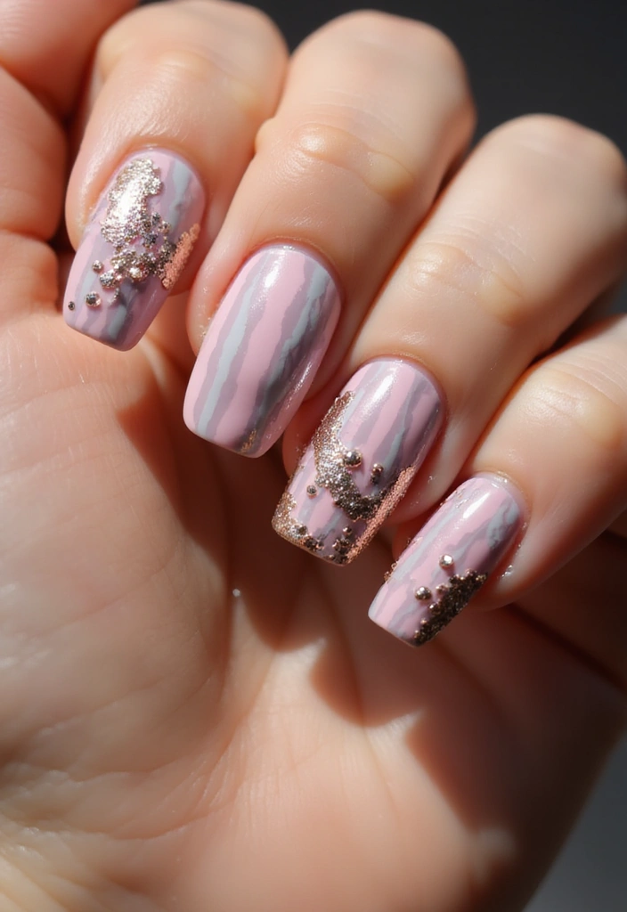 12 Colorful Spring Nail Designs for 2025 That Will Brighten Your Day! - 8. Metallic Accents