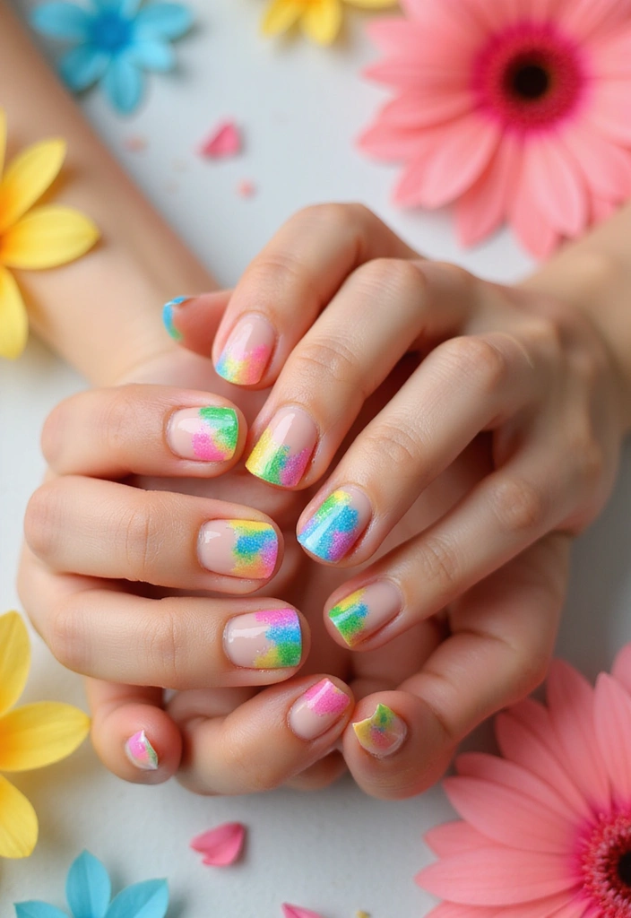 12 Unique French Tip Variations That Will Have Everyone Asking Where You Got Them! - 1. Rainbow Ombré French Tips