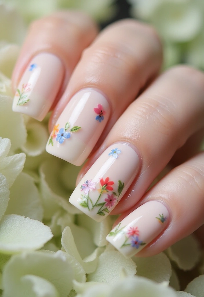 12 Unique French Tip Variations That Will Have Everyone Asking Where You Got Them! - 3. Floral French Tips