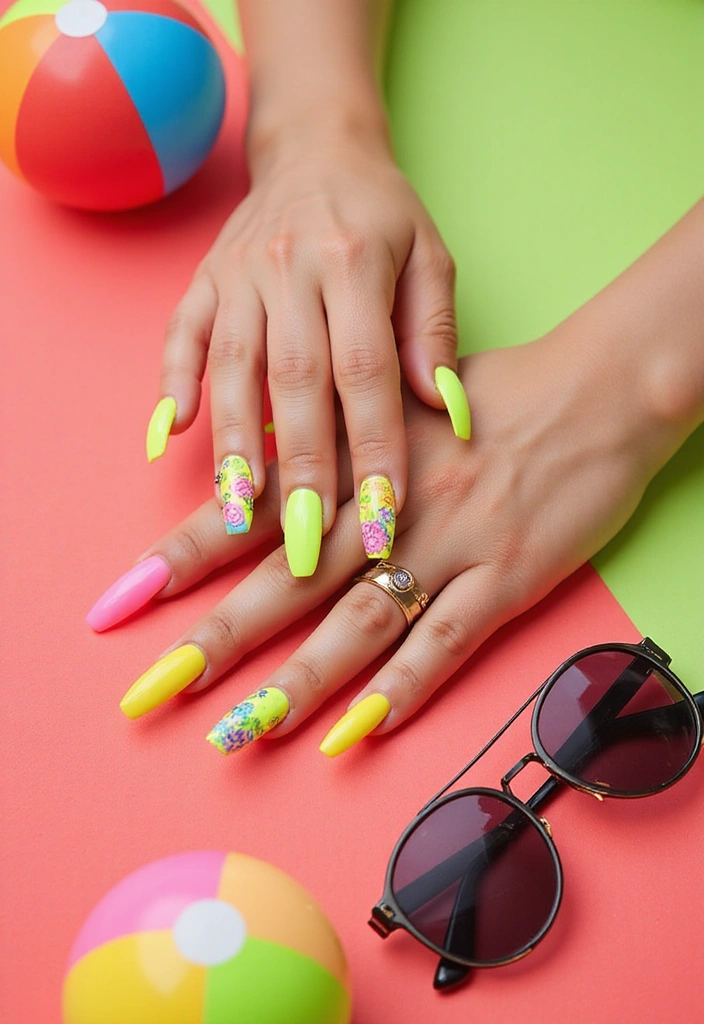 12 Unique French Tip Variations That Will Have Everyone Asking Where You Got Them! - 6. Neon French Tips