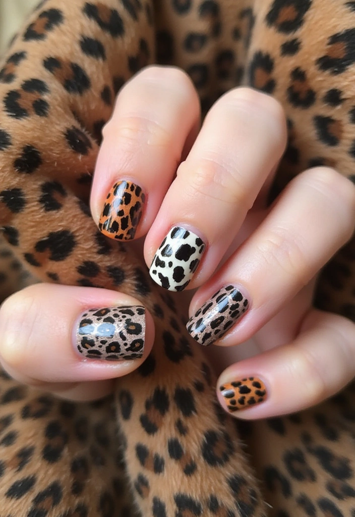 12 Unique French Tip Variations That Will Have Everyone Asking Where You Got Them! - 9. Animal Print French Tips