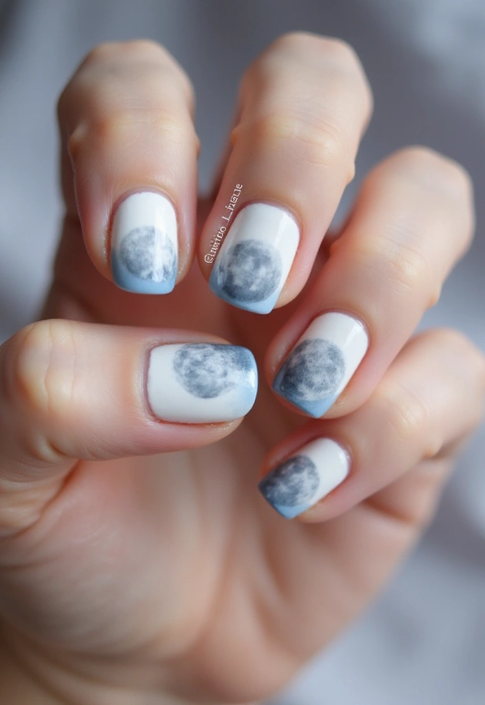 15 Celestial Nail Designs That Will Have You Dreaming of the Cosmos! - 2. Celestial Moon Phase
