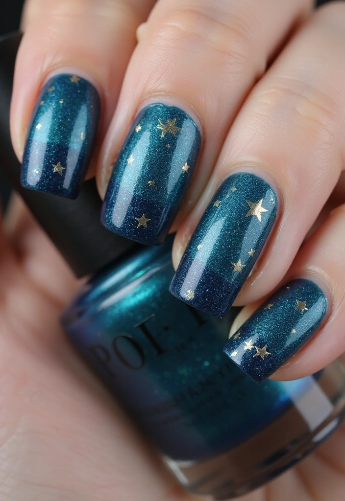 15 Celestial Nail Designs That Will Have You Dreaming of the Cosmos! - 4. Starry Night Ombre