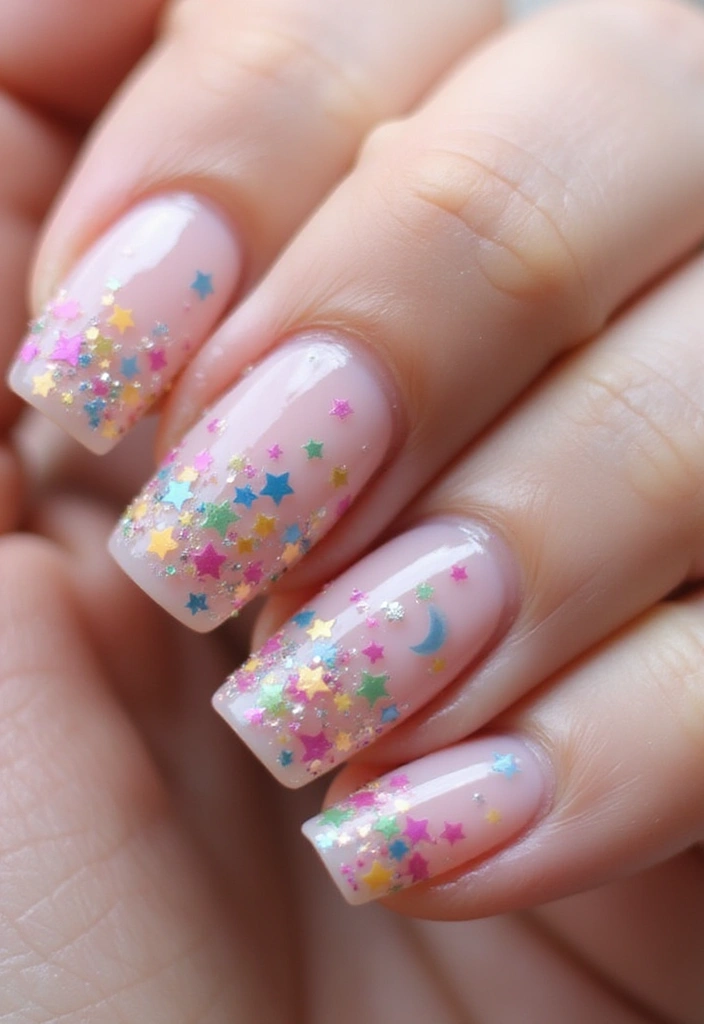 15 Celestial Nail Designs That Will Have You Dreaming of the Cosmos! - 5. Cosmic Glitter