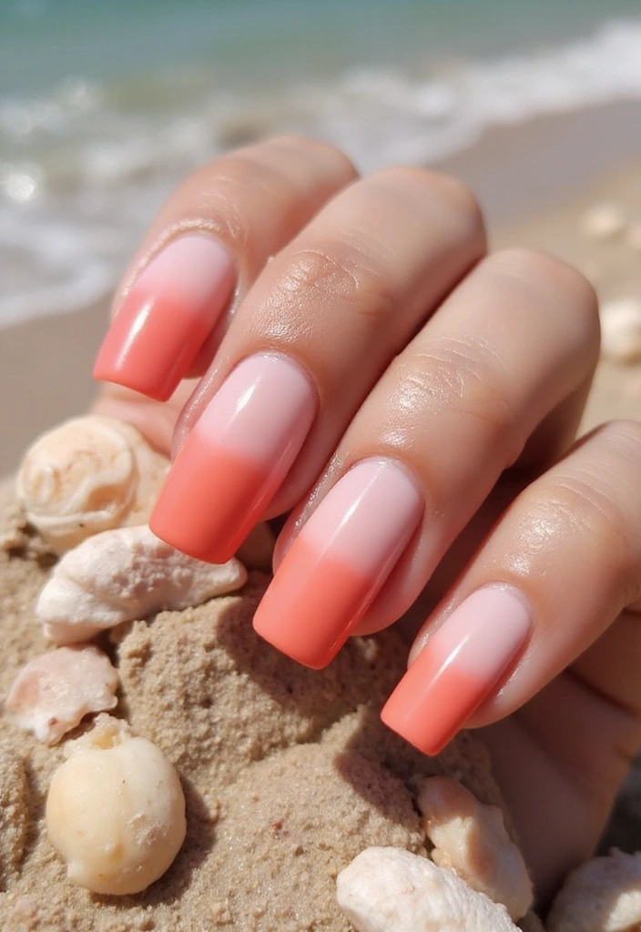 15 Coral Nail Art Designs That Will Make Your Summer So Much Brighter! - 1. Ombre Coral Delight