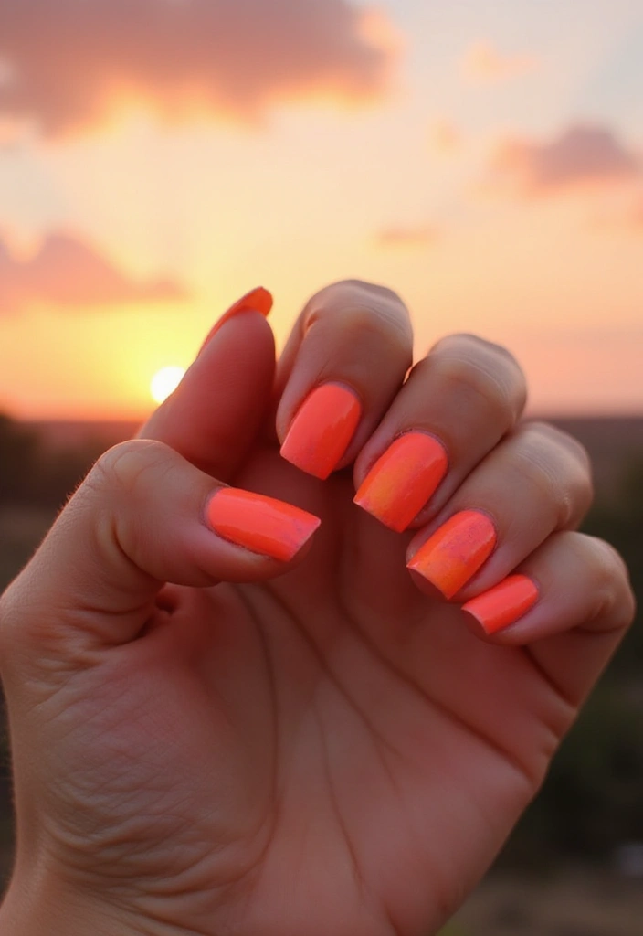 15 Coral Nail Art Designs That Will Make Your Summer So Much Brighter! - 15. Coral Sunset Nails