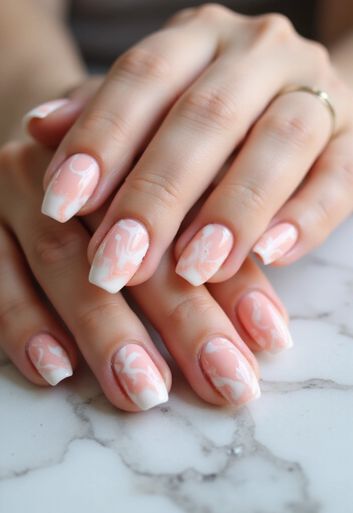 15 Coral Nail Art Designs That Will Make Your Summer So Much Brighter! - 5. Coral Marble Magic