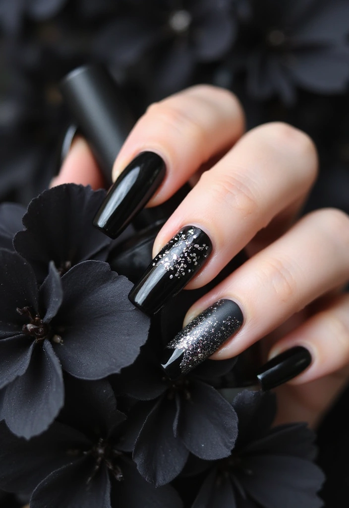 15 Dark Nail Trends You Must Try This Season (Prepare for #9 to Blow Your Mind!) - 1. Gothic Glamour: Black with a Twist