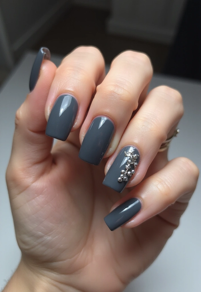 15 Dark Nail Trends You Must Try This Season (Prepare for #9 to Blow Your Mind!) - 10. Charcoal Grey: The Subtle Dark