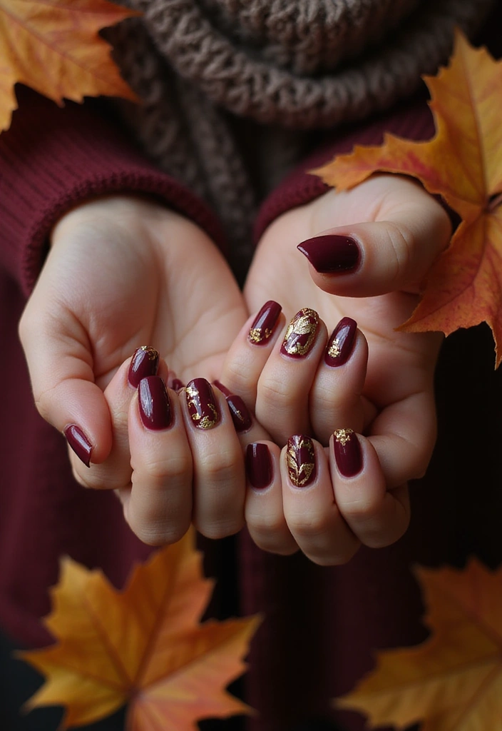 15 Dark Nail Trends You Must Try This Season (Prepare for #9 to Blow Your Mind!) - 2. Deep Burgundy Bliss