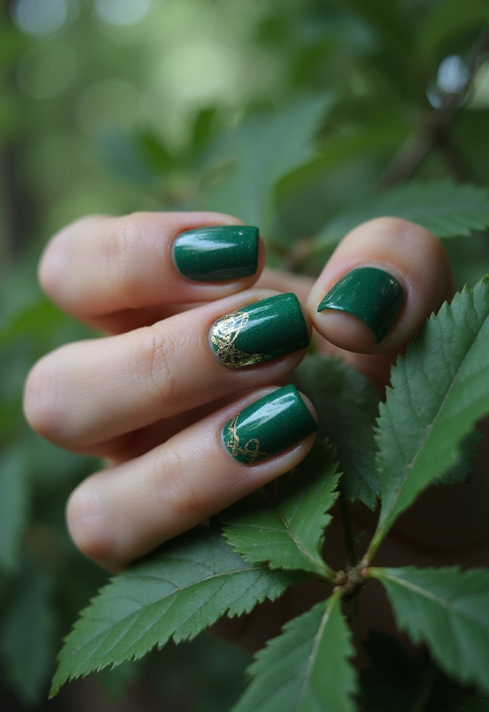 15 Dark Nail Trends You Must Try This Season (Prepare for #9 to Blow Your Mind!) - 3. Moody Emerald Green