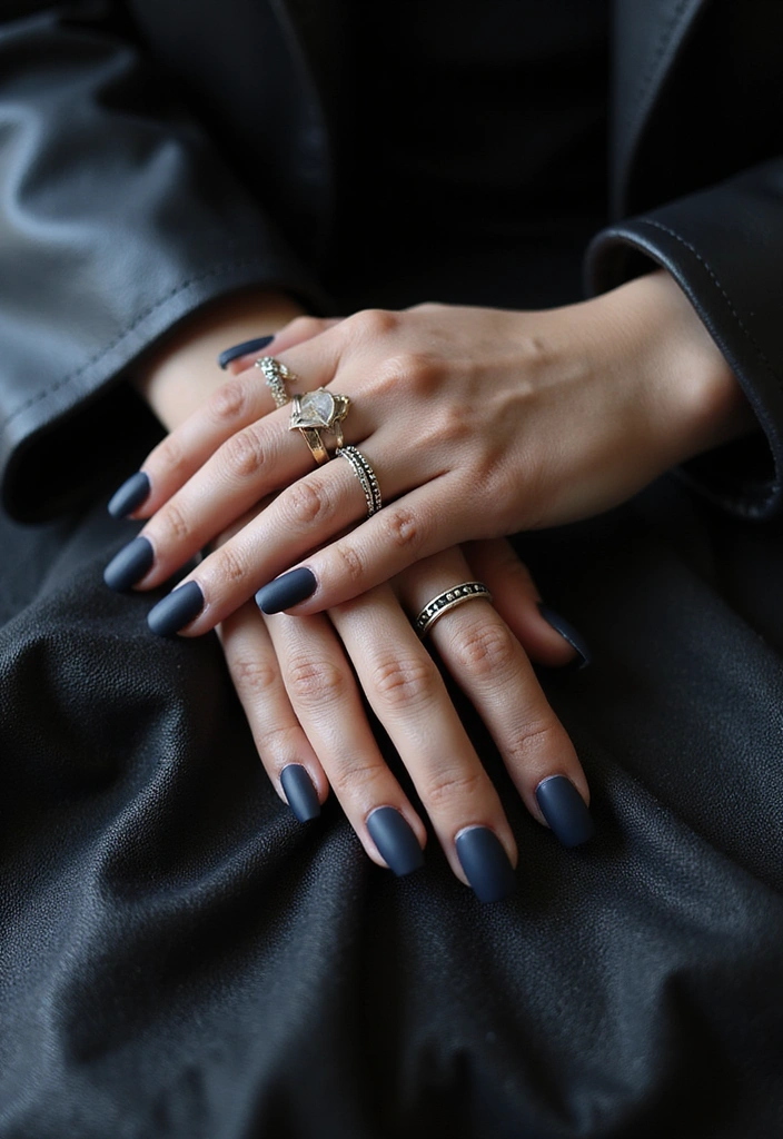 15 Dark Nail Trends You Must Try This Season (Prepare for #9 to Blow Your Mind!) - 4. Dark Matte: The Ultimate Edge