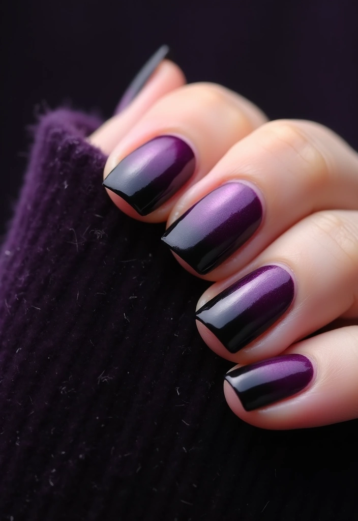15 Dark Nail Trends You Must Try This Season (Prepare for #9 to Blow Your Mind!) - 7. Dark Ombre: Blending Shades