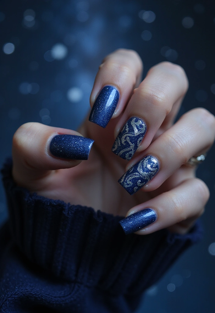 15 Dark Nail Trends You Must Try This Season (Prepare for #9 to Blow Your Mind!) - 8. Mysterious Midnight Blue