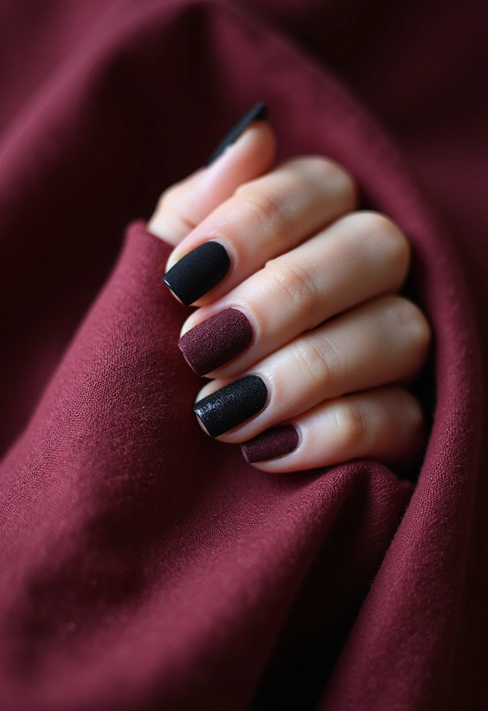 15 Dark Nail Trends You Must Try This Season (Prepare for #9 to Blow Your Mind!) - 9. Unexpected Textures: Velvet and Suede