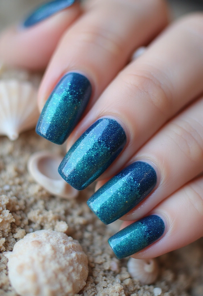 15 Mind-Blowing Chameleon Glitter Nail Ideas to Try in 2025 (You Won't Want to Miss #8!) - 1. Oceanic Dream