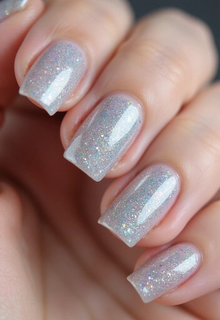 15 Mind-Blowing Chameleon Glitter Nail Ideas to Try in 2025 (You Won't Want to Miss #8!) - 10. Crystal Clear