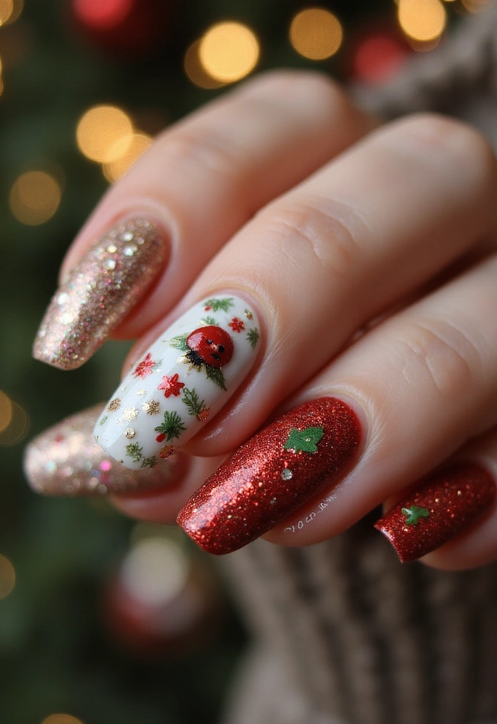 15 Mind-Blowing Chameleon Glitter Nail Ideas to Try in 2025 (You Won't Want to Miss #8!) - 12. Holiday Sparkle