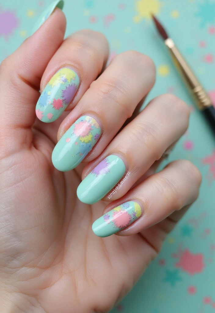 15 Must-Try Pastel Spring Nail Designs for a Fresh Look This Season! - 15. Soft Mint with Abstract Art