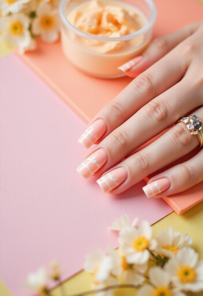 15 Must-Try Pastel Spring Nail Designs for a Fresh Look This Season! - 8. Light Peach with Stripes
