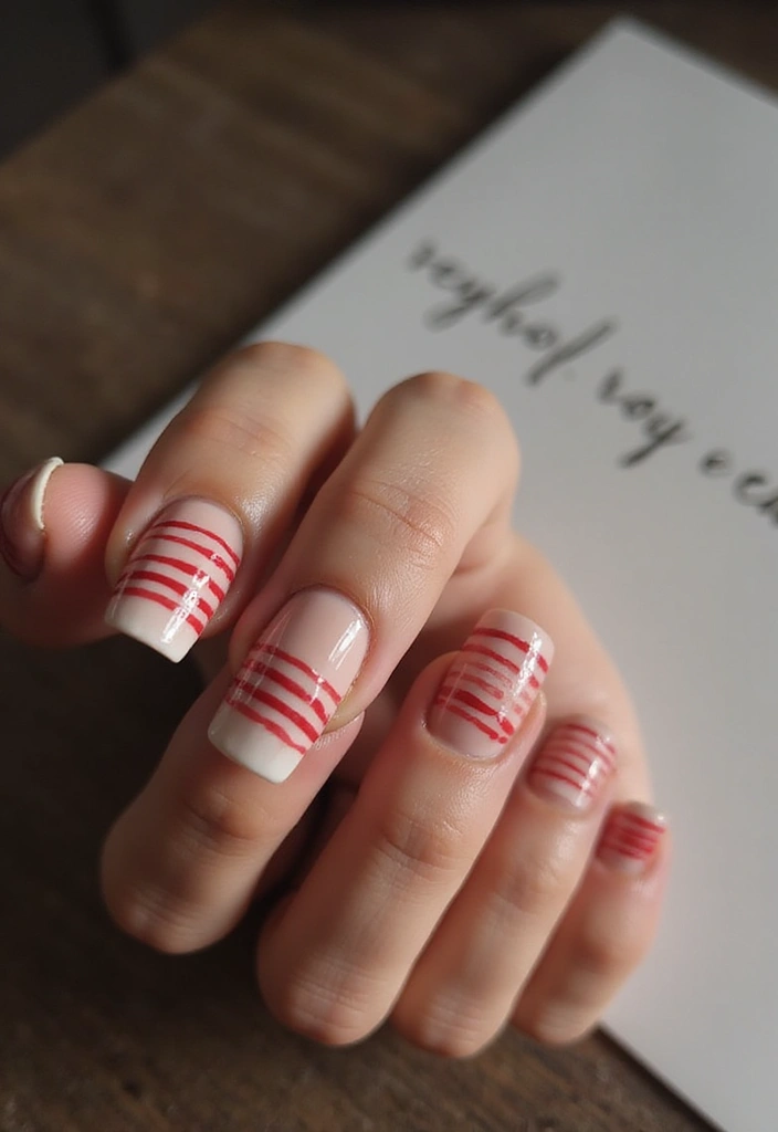 15 Spring Nail Designs with Red Accents That Will Have Everyone Asking for Your Secret! - 12. Striped Elegance