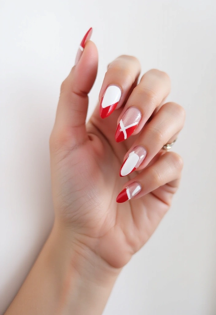 15 Spring Nail Designs with Red Accents That Will Have Everyone Asking for Your Secret! - 2. Geometric Red Accents