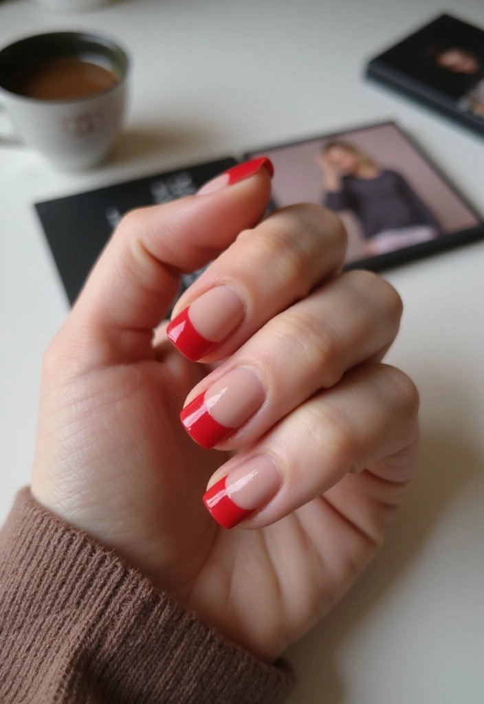 15 Spring Nail Designs with Red Accents That Will Have Everyone Asking for Your Secret! - 3. Bold Red French Tips