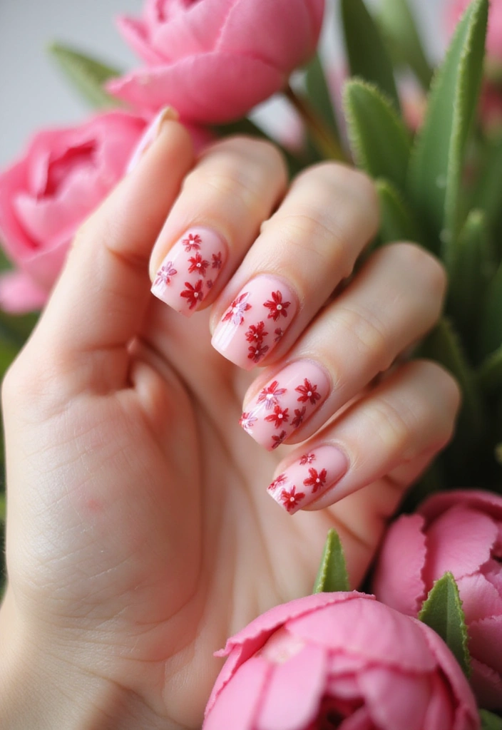 15 Spring Nail Designs with Red Accents That Will Have Everyone Asking for Your Secret! - 9. Red Floral Accents