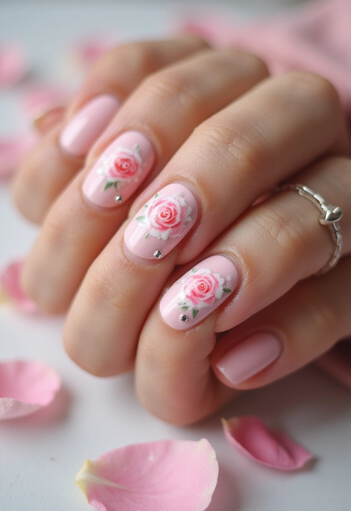 15 Stunning Floral Prints Nail Designs That Will Make You Want to Book a Manicure ASAP! - 1. Classic Roses