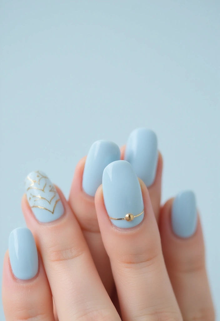 15 Stunning Light Blue Nail Designs for Spring 2025 That Will Make You Melt! - 7. Minimalist Chic