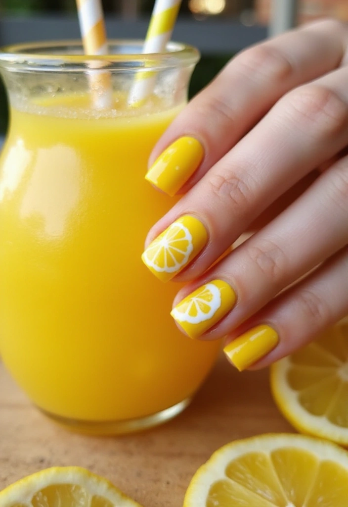15 Stunning Yellow Nail Designs That Will Brighten Your Summer Vibes (You’ll Love #9!) - 1. Bright Lemonade Delight