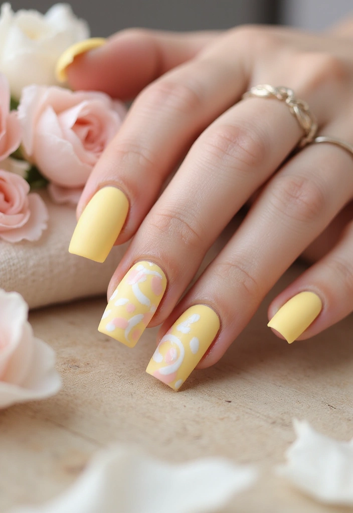 15 Stunning Yellow Nail Designs That Will Brighten Your Summer Vibes (You’ll Love #9!) - 2. Pastel Sunshine Swirls