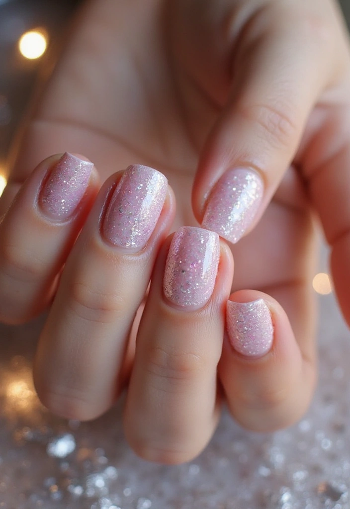 15 Trendy Pink Nail Designs for Spring That Will Get You Noticed! - 10. Gradient Glitter