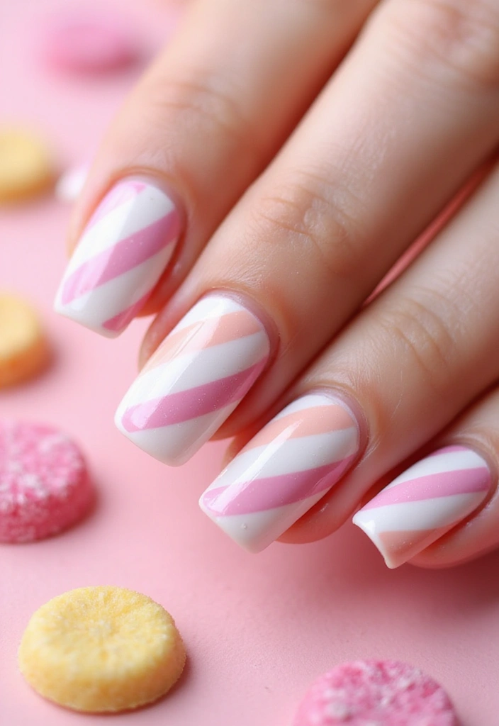 15 Trendy Pink Nail Designs for Spring That Will Get You Noticed! - 4. Candy Stripes