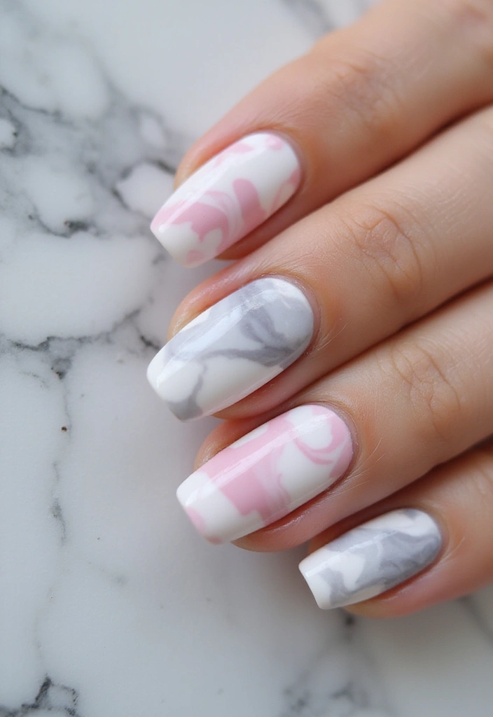 15 Trendy Pink Nail Designs for Spring That Will Get You Noticed! - 5. Pink Marble Effect