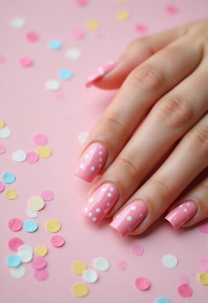 15 Trendy Pink Nail Designs for Spring That Will Get You Noticed! - 8. Polka Dots
