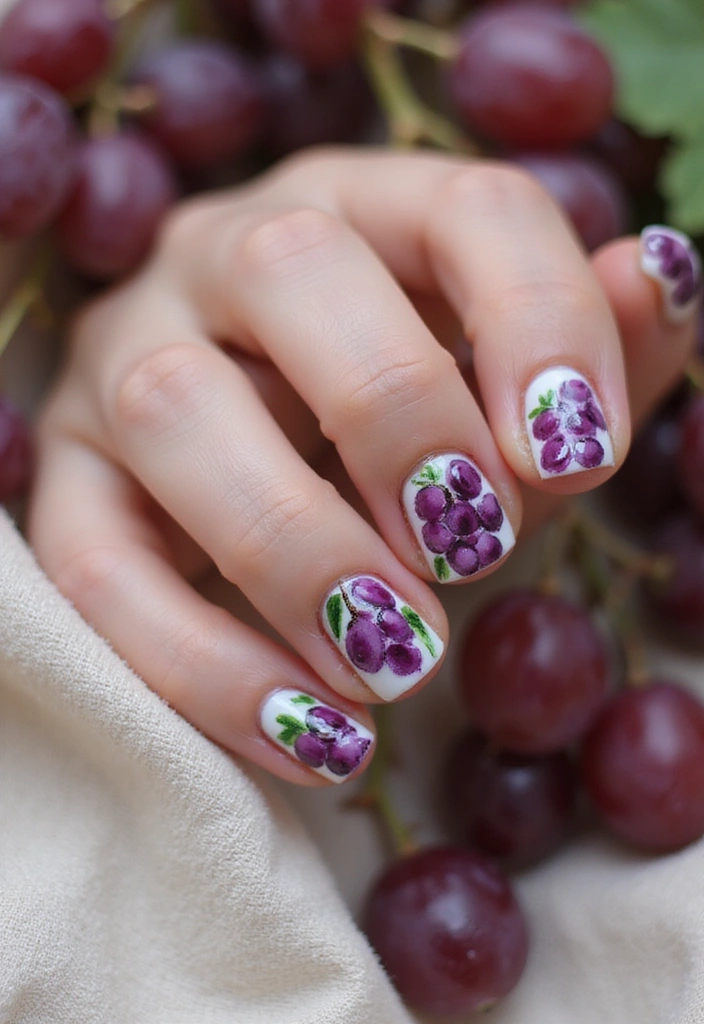 16 Delicious Fruit-Inspired Nail Designs That Are Perfect for Summer Fun! - 12. Grape Escape