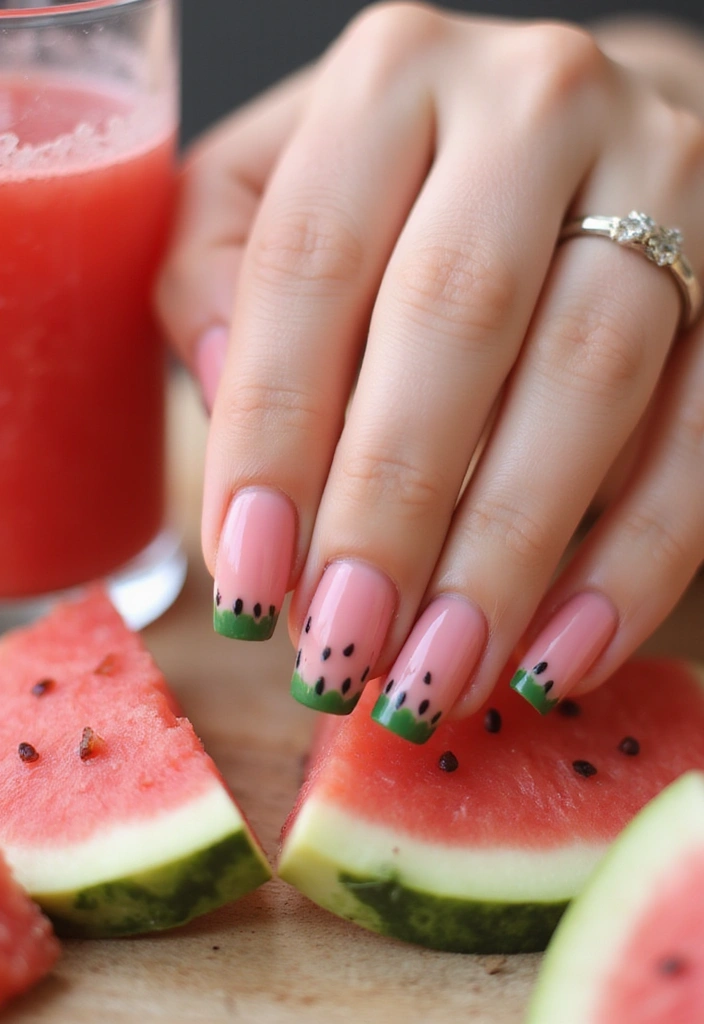 16 Delicious Fruit-Inspired Nail Designs That Are Perfect for Summer Fun! - 9. Melon Madness