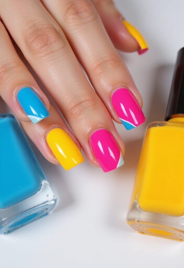 18 Graphic Nail Art Designs That Will Make You the Trendsetter of 2025! - 1. Bold Color Blocking