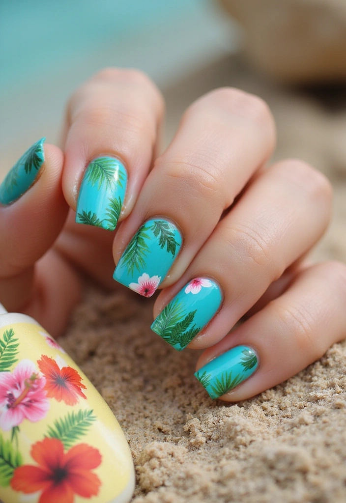 18 Graphic Nail Art Designs That Will Make You the Trendsetter of 2025! - 5. Tropical Patterns