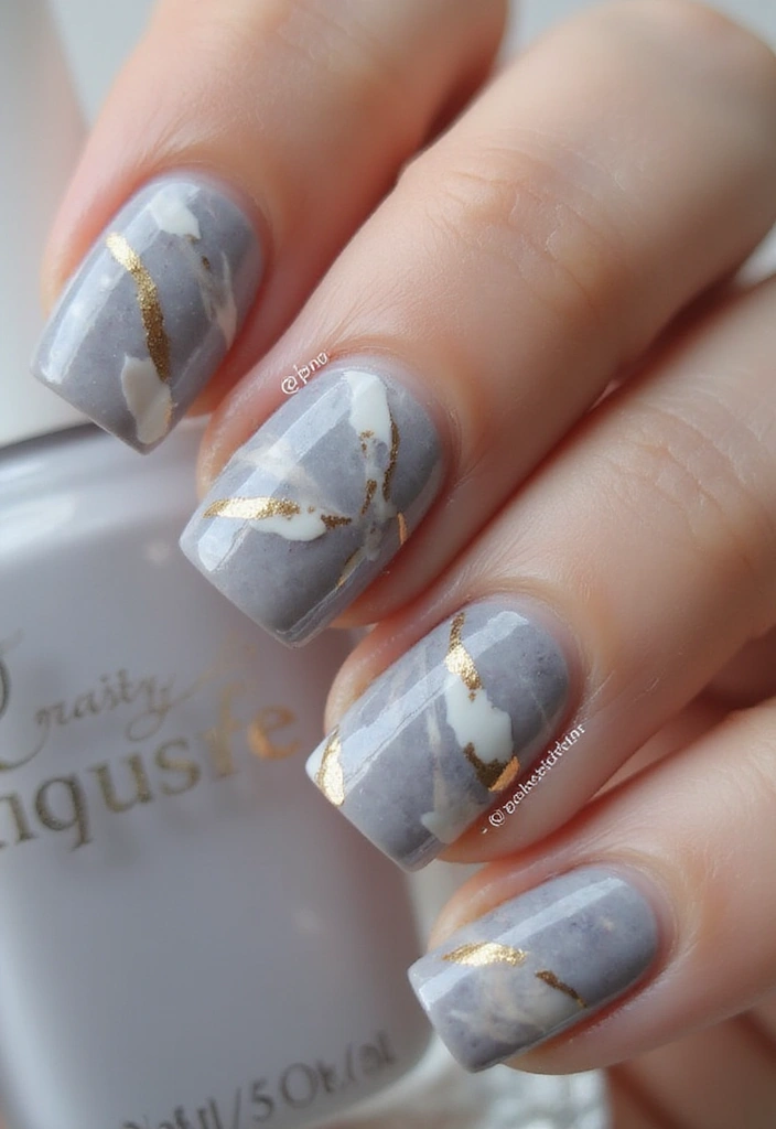18 Graphic Nail Art Designs That Will Make You the Trendsetter of 2025! - 9. Marble Effect