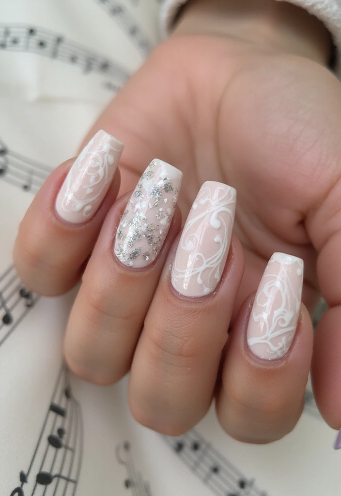 18 Music-Inspired Nail Art Designs That Are Total Showstoppers (Don't Miss #9!) - 14. Classical Music Elegance