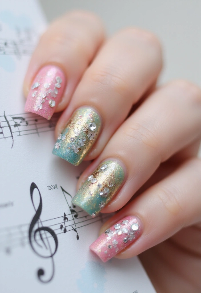 18 Music-Inspired Nail Art Designs That Are Total Showstoppers (Don't Miss #9!) - 2. Musical Notes Galore