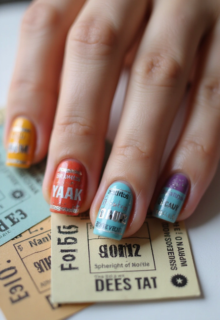 18 Music-Inspired Nail Art Designs That Are Total Showstoppers (Don't Miss #9!) - 6. Concert Ticket Stubs