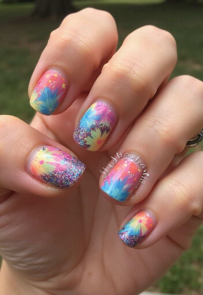 18 Music-Inspired Nail Art Designs That Are Total Showstoppers (Don't Miss #9!) - 8. Festival Vibes