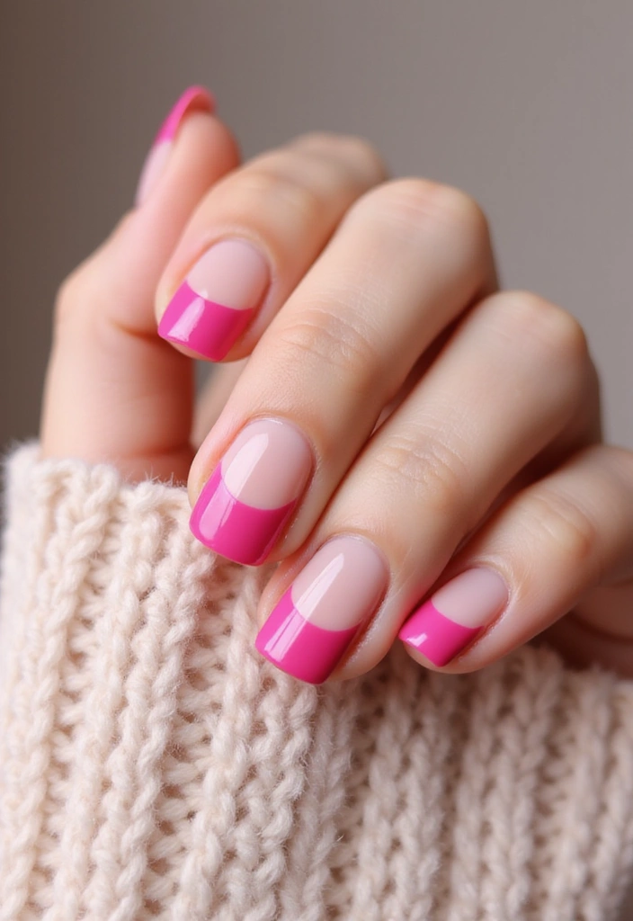 20 Chic Fuchsia and Black Nail Designs That Will Elevate Your Manicure Game! - 6. Fuchsia French Tips
