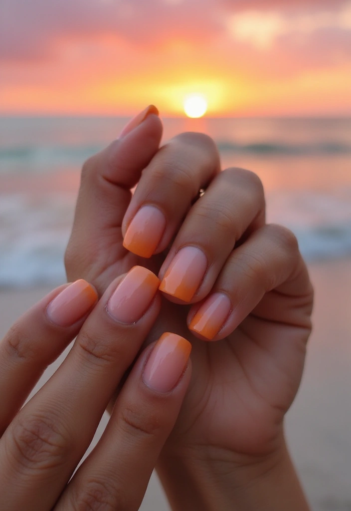 20 Stunning Orange Nail Designs for 2025 That'll Leave You Speechless! - 1. Sunset Ombre Delight